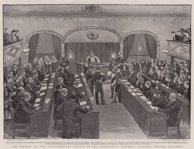 La apertura de la sesión parlamentaria en la Asamblea Legislativa, Victoria, Columbia Británica de Henry Marriott Paget